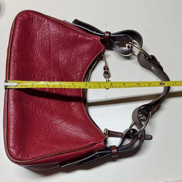 Dooney & Bourke Cherry Red Leather Hobo Shoulder Bag - Picture 14 of 15